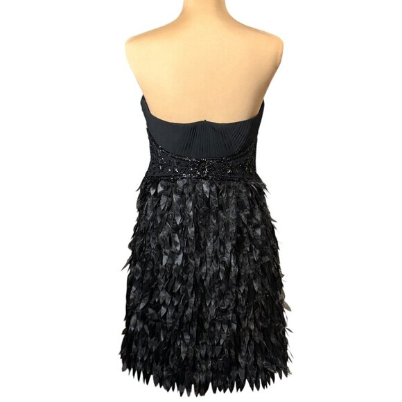 Sue Wong Cocktail Mini Dress Sz.8 Black Beaded Strapless Formal Event Glam - Picture 6 of 16